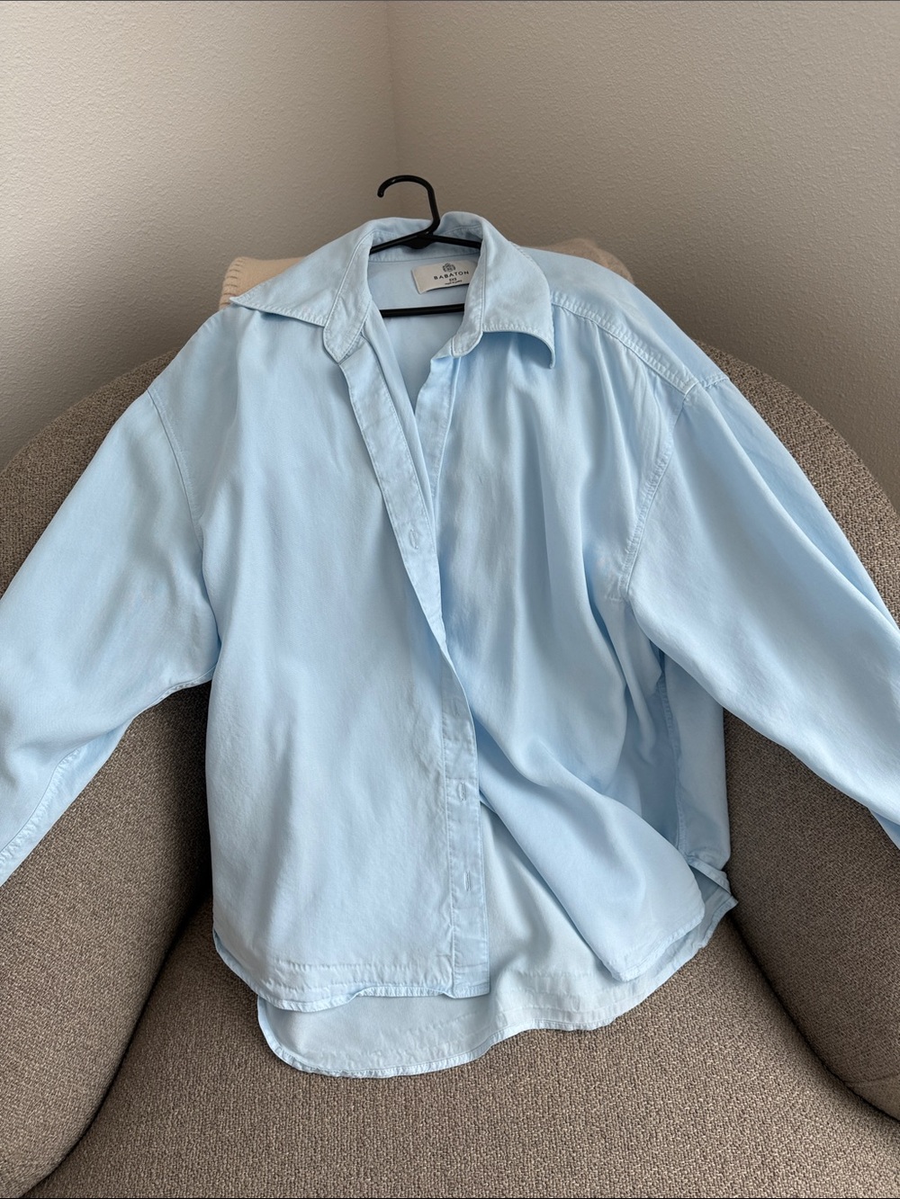 Babaton Light Blue Button-Down Shirt